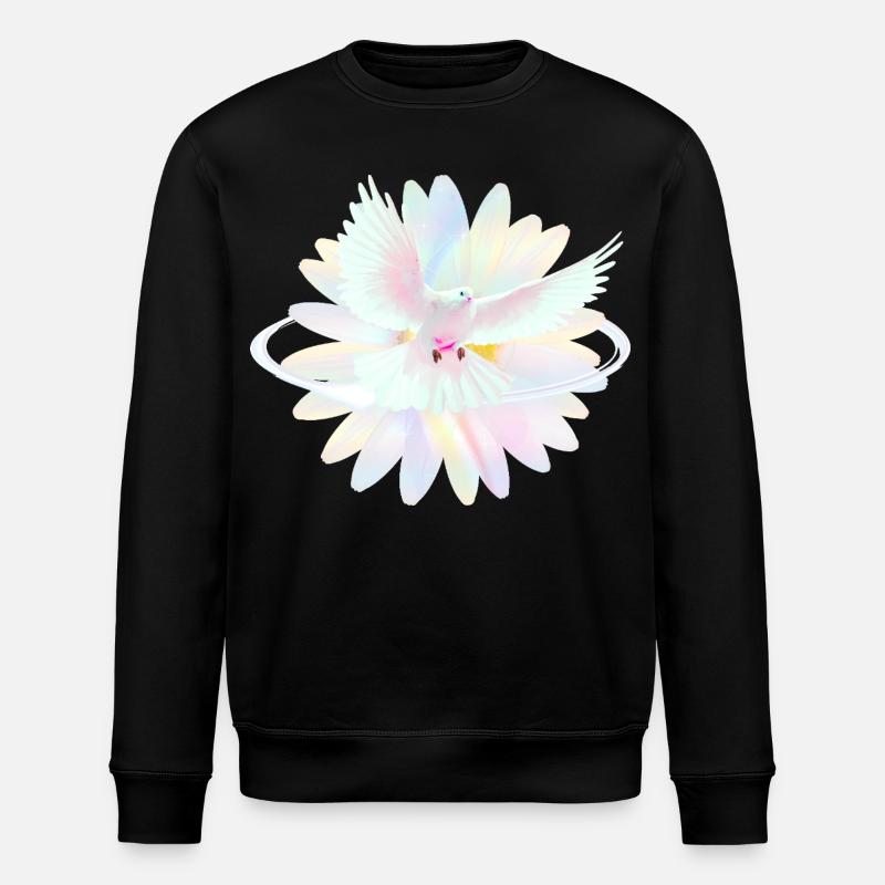 Pastelltaube im Regenbogenlicht - Stanley/Stella Unisex Bio-Sweatshirt ROLLER - Schwarz