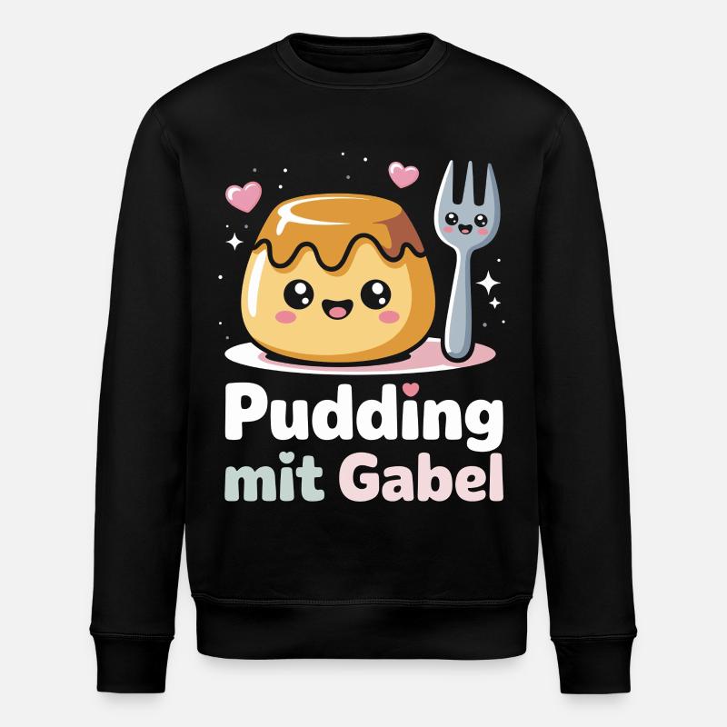 Pudding Mit Gabel - Stanley/Stella Unisex Bio-Sweatshirt ROLLER - Schwarz