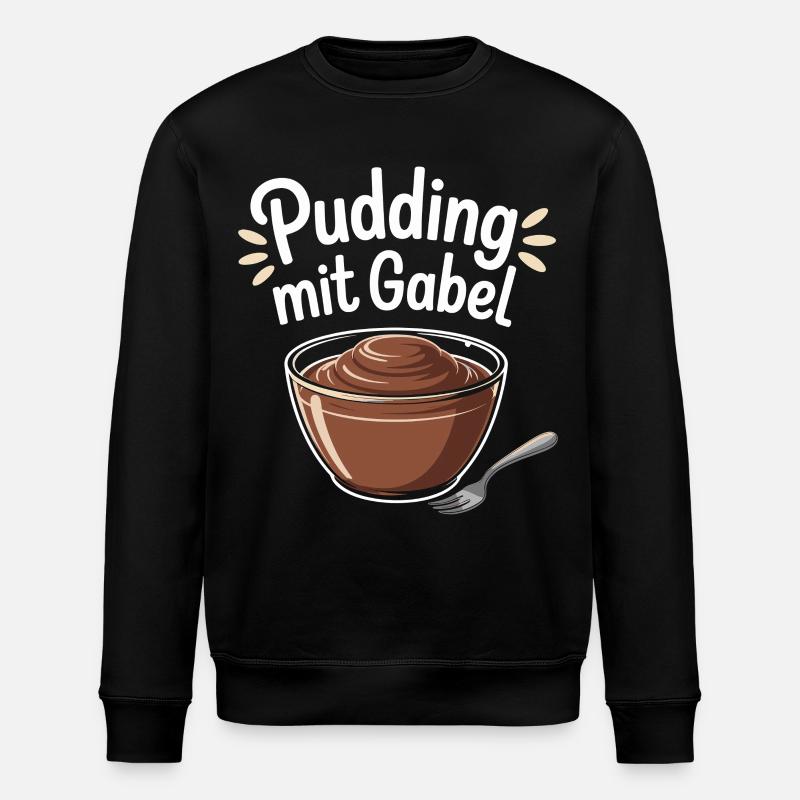 Pudding with fork - Stanley/Stella ROLLER Unisex Organic Sweatshirt - black