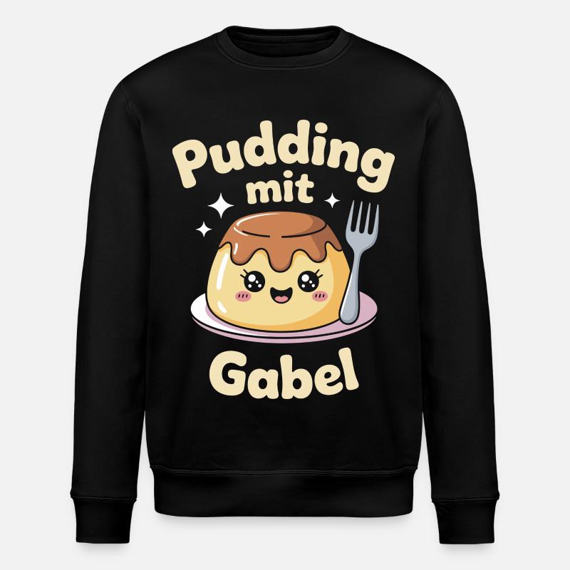 Pudding Mit Gabel - Stanley/Stella Unisex Bio-Sweatshirt ROLLER - Schwarz