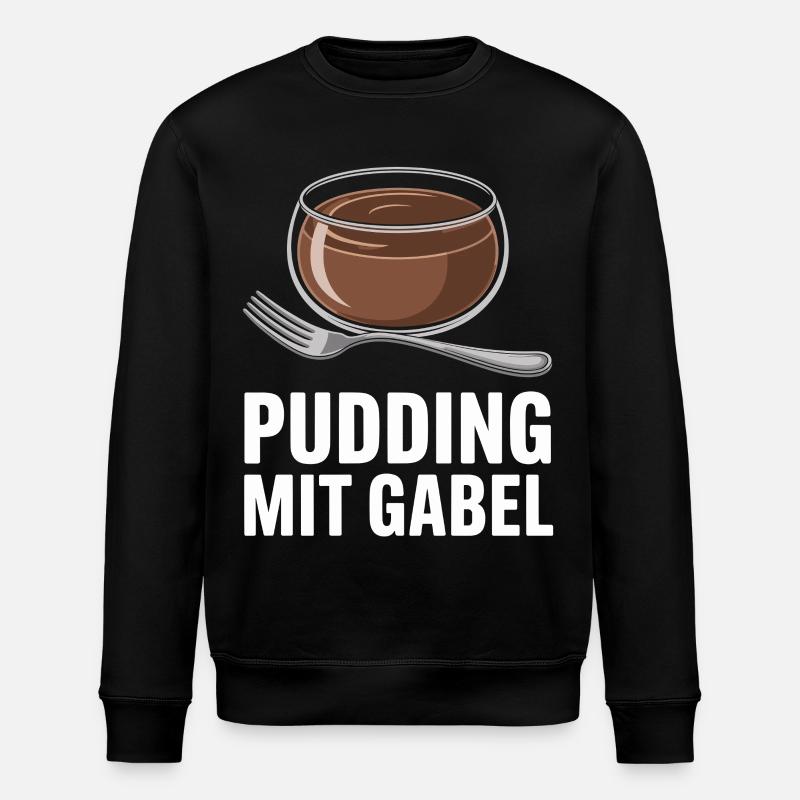 Pudding with fork - Stanley/Stella ROLLER Unisex Organic Sweatshirt - black