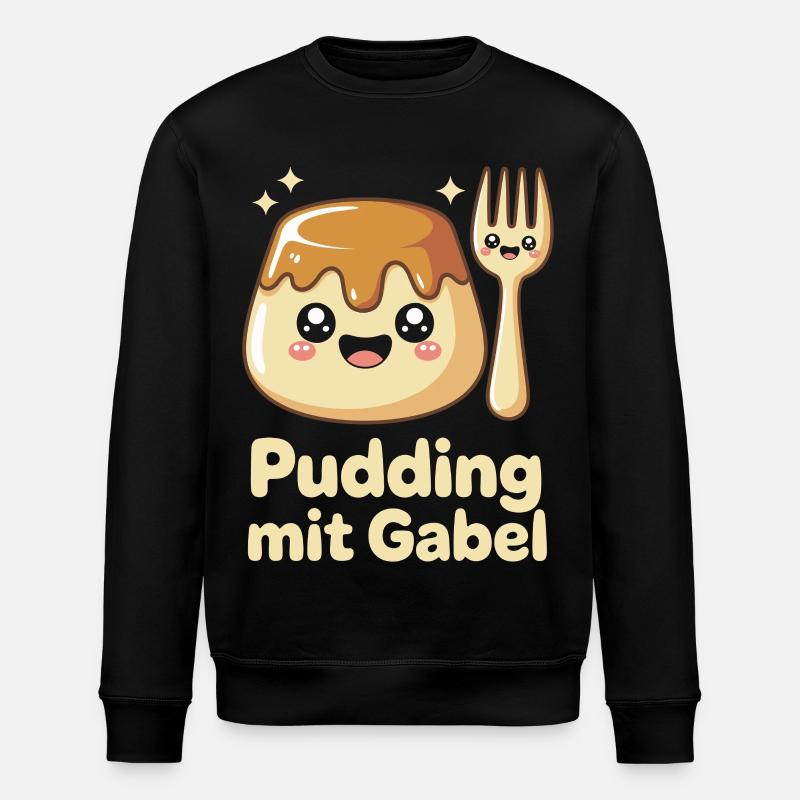 Pudding with fork - Stanley/Stella ROLLER Unisex Organic Sweatshirt - black