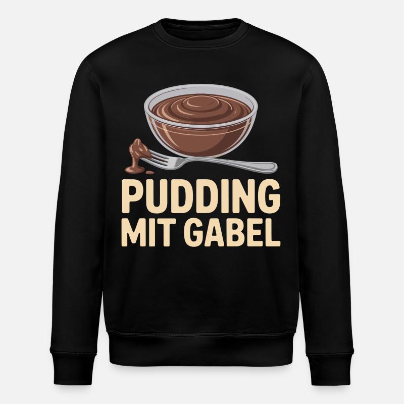 Pudding Mit Gabel - Stanley/Stella Unisex Bio-Sweatshirt ROLLER - Schwarz