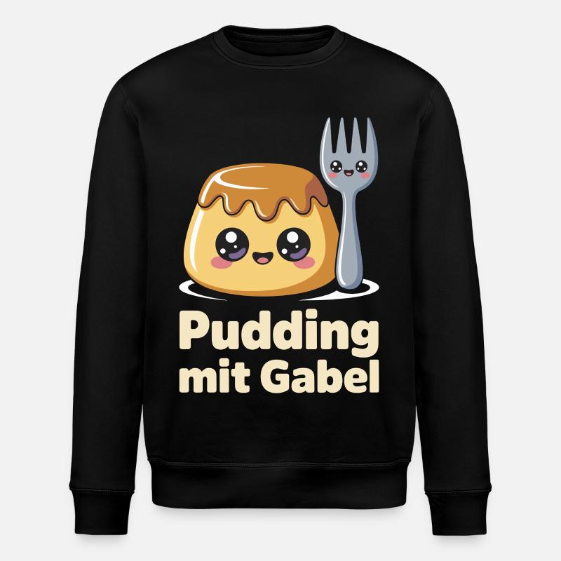 Pudding with fork - Stanley/Stella ROLLER Unisex Organic Sweatshirt - black