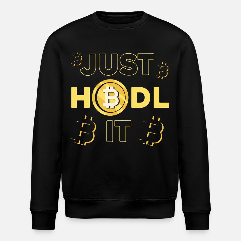 Just Hodl It Bitcoin Design - Stanley/Stella Unisex Bio-Sweatshirt ROLLER - Schwarz
