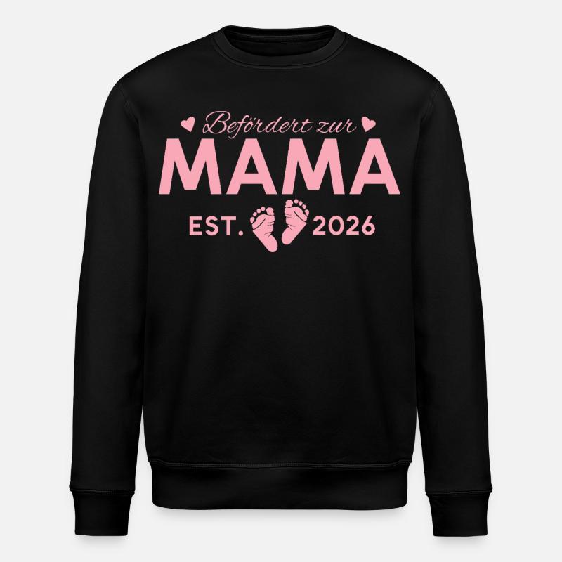 Befördert zur Mama 2026 Mutterschaft - Stanley/Stella Unisex Bio-Sweatshirt ROLLER - Schwarz