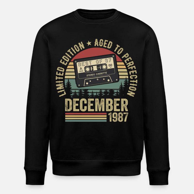 Décembre 1987 - Anniversaire Décembre 1987 - Sweat bio ROLLER Stanley/Stella Unisexe - noir