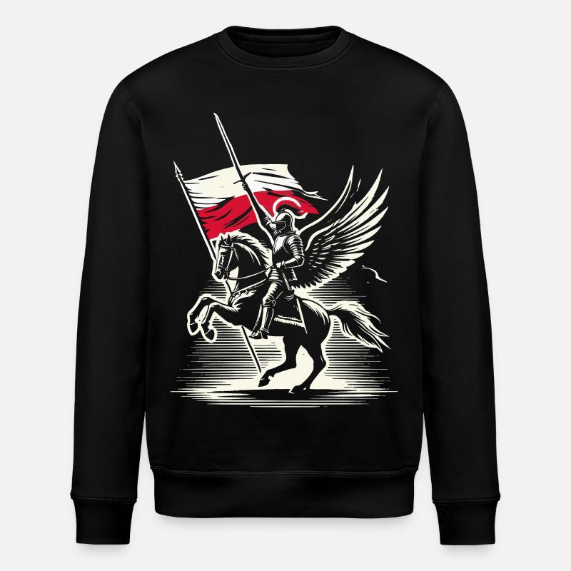 Polish Winged Hussar Knight Art - Stanley/Stella ROLLER Unisex Organic Sweatshirt - black