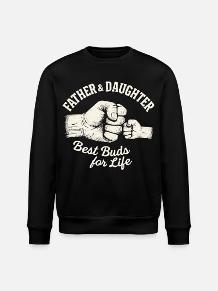 Far, datter, fistbump – bedste venner for evigt - Stanley/Stella økologisk unisex-sweatshirt ROLLER - sort