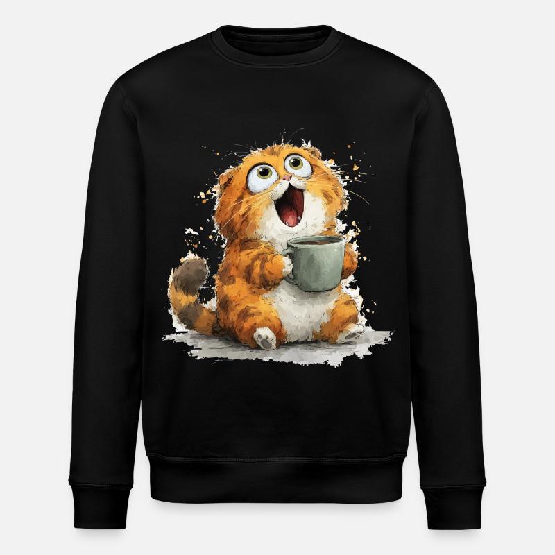 Katzenkaffee: Kulleraugen Latte - Stanley/Stella Unisex Bio-Sweatshirt ROLLER - Schwarz