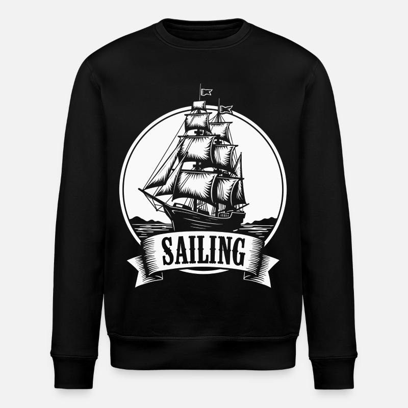 Sailing Sailing Ship Maritim Ahoy - Stanley/Stella ROLLER Unisex Organic Sweatshirt - black