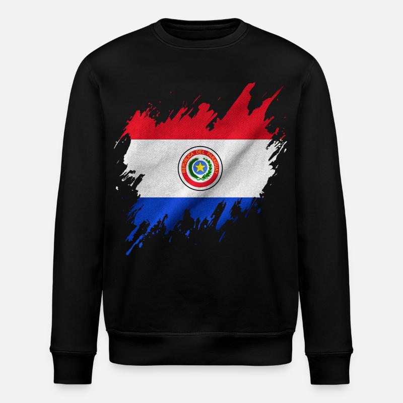 Paraguay-Flagge, Rissen-Stil - Stanley/Stella Unisex Bio-Sweatshirt ROLLER - Schwarz