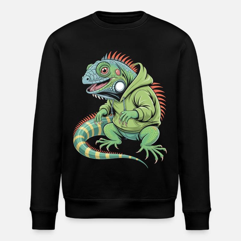 Iguane cool avec sweat à capuche - Sweat bio ROLLER Stanley/Stella Unisexe - noir
