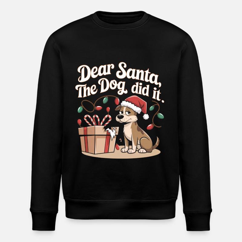 Weihnachtshund Humor - Stanley/Stella Unisex Bio-Sweatshirt ROLLER - Schwarz