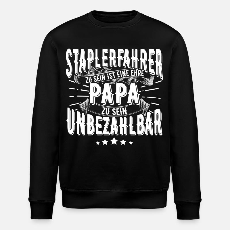 Staplerfahrer Papa - Stanley/Stella Unisex Bio-Sweatshirt ROLLER - Schwarz