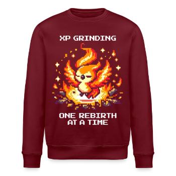 XP grinden, Respawn um Respawn | RPG Roguelike - Stanley/Stella Unisex Bio-Sweatshirt ROLLER - Burgunderrot - Vorne - Nik (191cm)