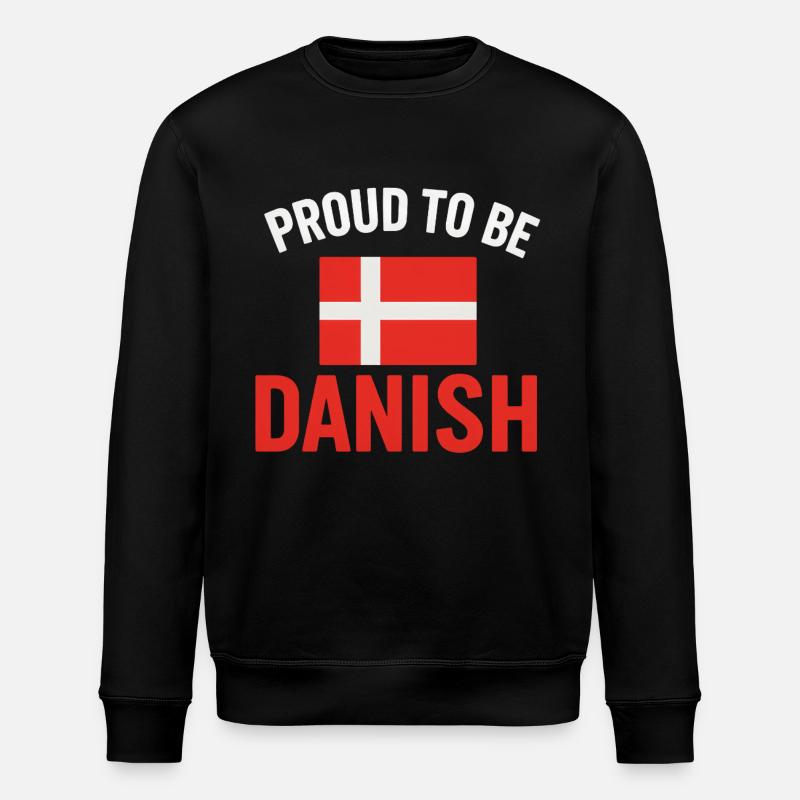 Stolz auf Dänemark Flaggenkunst - Stanley/Stella Unisex Bio-Sweatshirt ROLLER - Schwarz