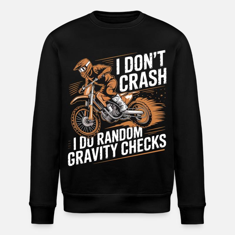 Random Gravity Checks Motocross - Stanley/Stella Unisex Bio-Sweatshirt ROLLER - Schwarz