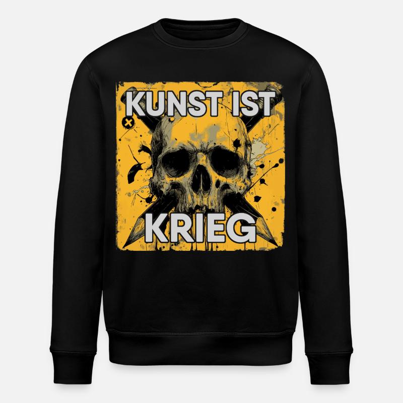 Art is War – Skulls & Pencils - Stanley/Stella ROLLER Unisex Organic Sweatshirt - black
