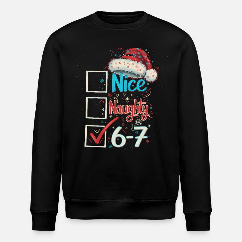 Nice Naughty 6 7 Weihnachten - Stanley/Stella Unisex Bio-Sweatshirt ROLLER - Schwarz