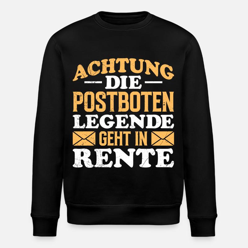 Facteur ATTENTION POSTMAN LÉGENDE RETRAITÉ - Sweat bio ROLLER Stanley/Stella Unisexe - noir