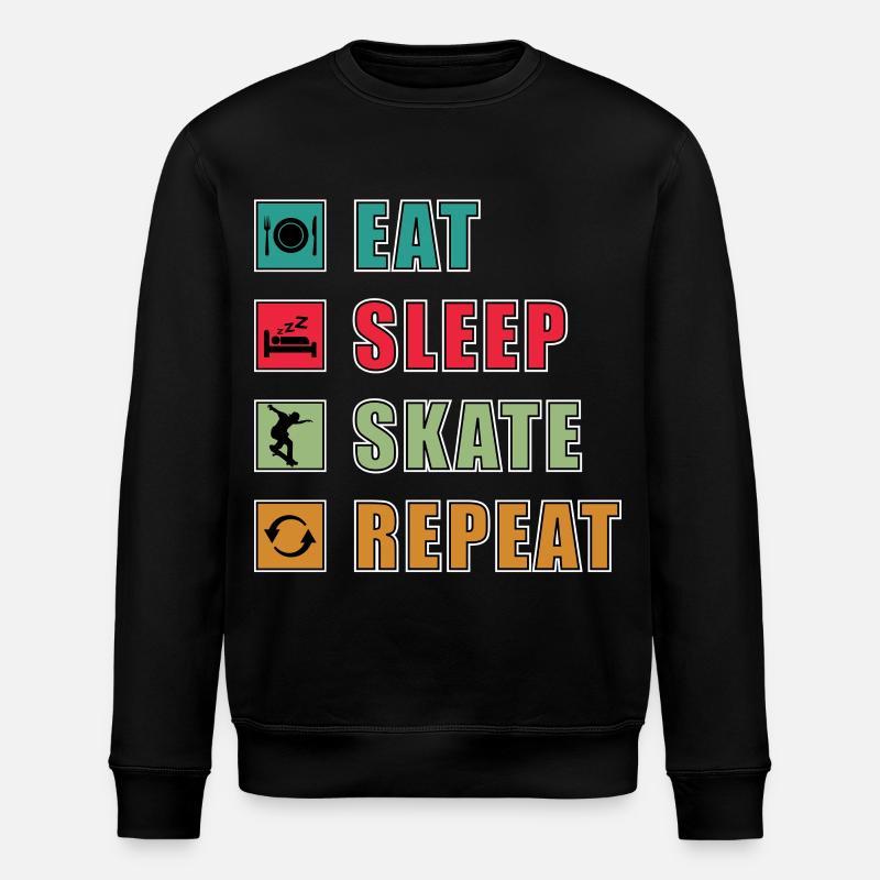 Eat Sleep Skate Repeat - Stanley/Stella Unisex Bio-Sweatshirt ROLLER - Schwarz