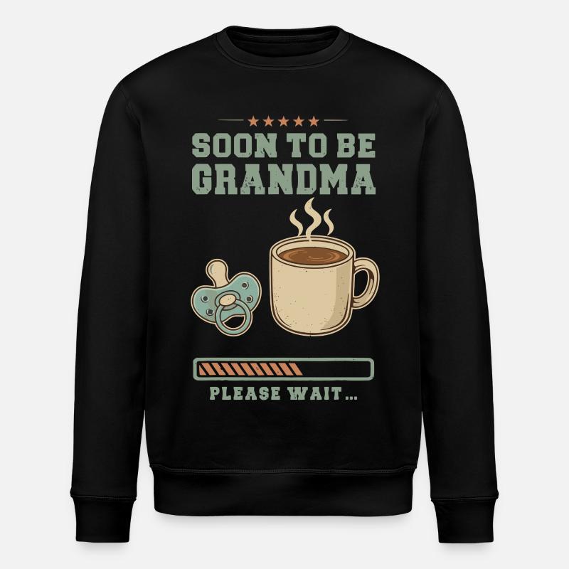Expectant granny loading future grandmother - Stanley/Stella ROLLER Unisex Organic Sweatshirt - black