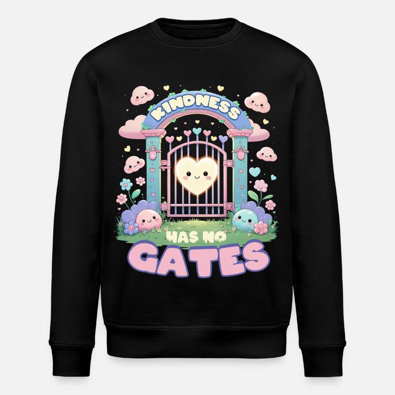 Humanity Equality Kindness Has No Gates - Stanley/Stella ROLLER Unisex Organic Sweatshirt - black