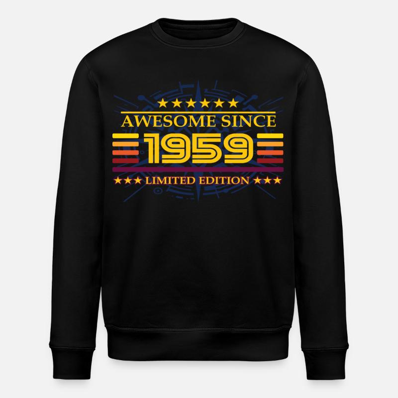 Awesome since 1959 Limited Edition - Stanley/Stella ROLLER Unisex Organic Sweatshirt - black
