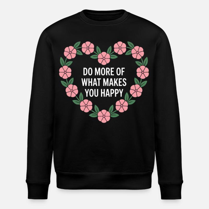 Blomsterhjerte Mere lykke - Stanley/Stella økologisk unisex-sweatshirt ROLLER - sort