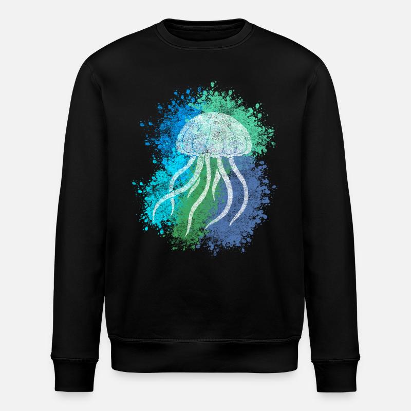 Méduse Zentangle - Sweat bio ROLLER Stanley/Stella Unisexe - noir