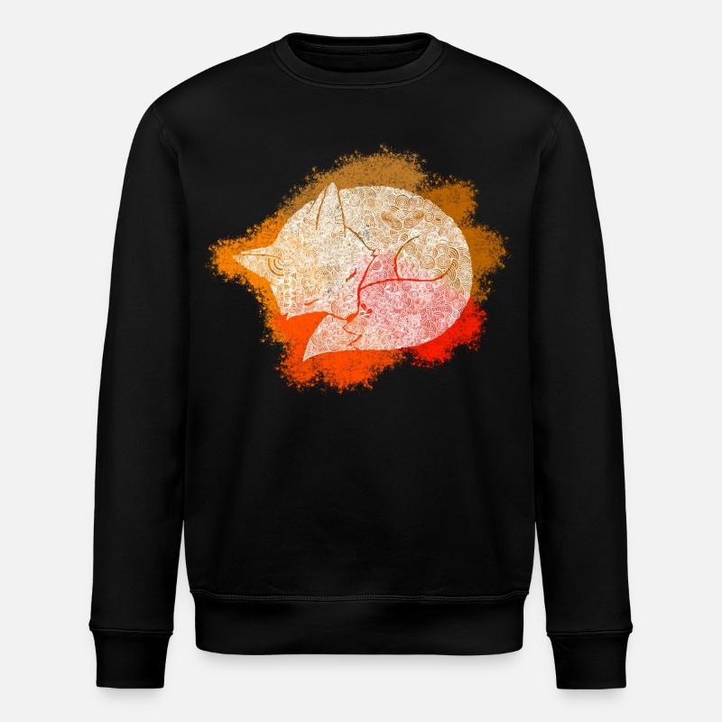 Zentangle Fuchs - Stanley/Stella Unisex Bio-Sweatshirt ROLLER - Schwarz