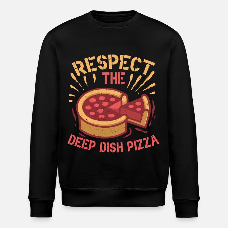Deep Dish Pizza Chicargo - Stanley/Stella ROLLER Unisex Organic Sweatshirt - black