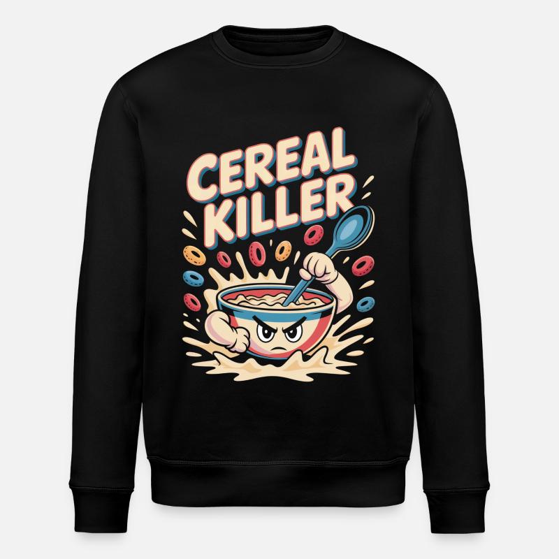 Retro Frühstück - Stanley/Stella Unisex Bio-Sweatshirt ROLLER - Schwarz