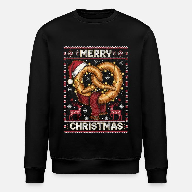 Bretzel Weihnachten - Stanley/Stella Unisex Bio-Sweatshirt ROLLER - Schwarz