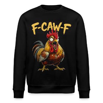 F-CAW-F Rooster Cartoon Graphic - Stanley/Stella ROLLER Unisex Organic Sweatshirt - black - Front - Nik (191cm)