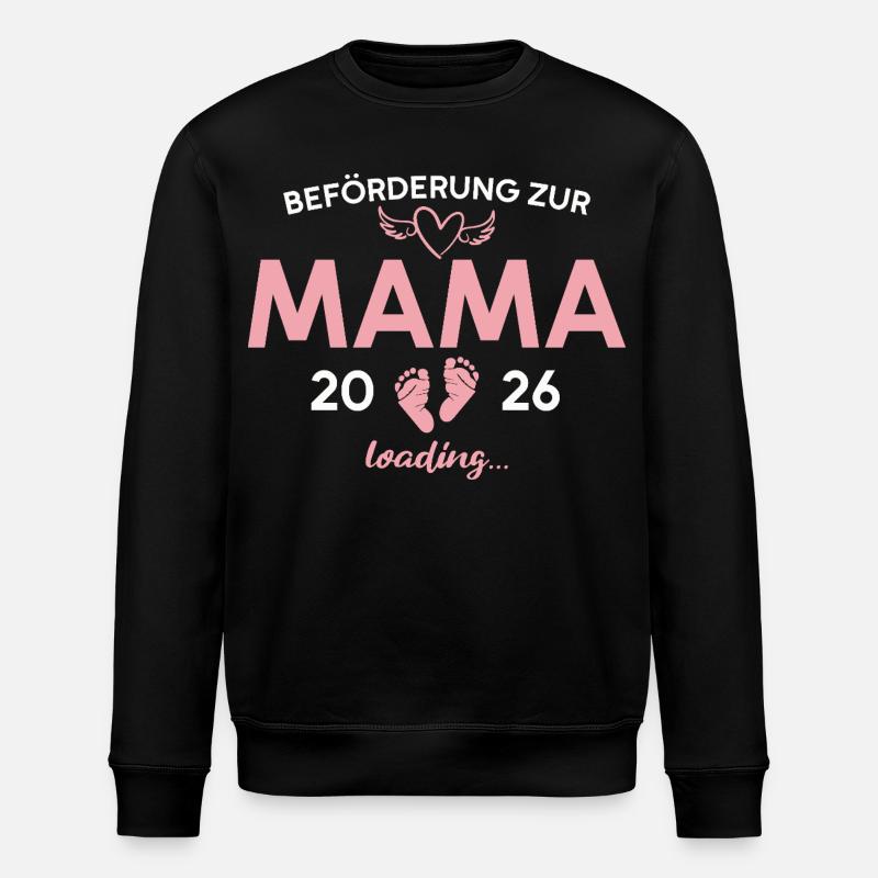 Mutter 2026 Schwangerschaftsankündigung Mama - Stanley/Stella Unisex Bio-Sweatshirt ROLLER - Schwarz