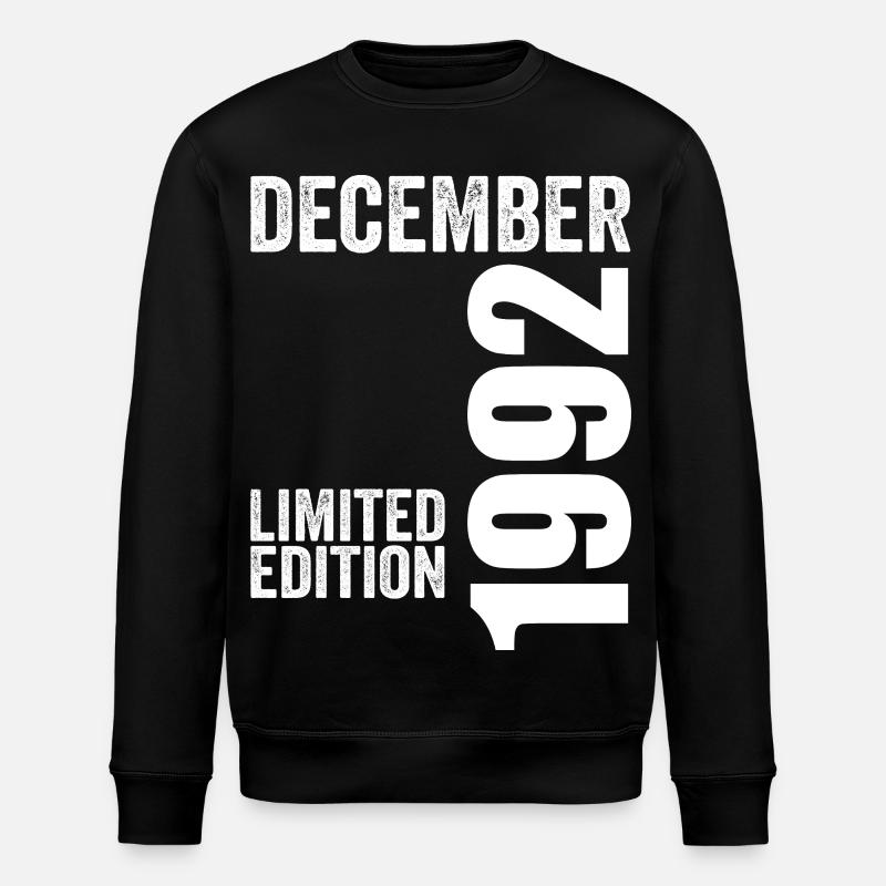 Retro Birthday Gift - December 1992 - Stanley/Stella ROLLER Unisex Organic Sweatshirt - black