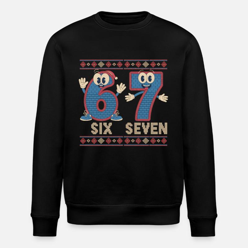 6 7 Six Seven Memes – Christmas - Stanley/Stella ROLLER Unisex Organic Sweatshirt - black