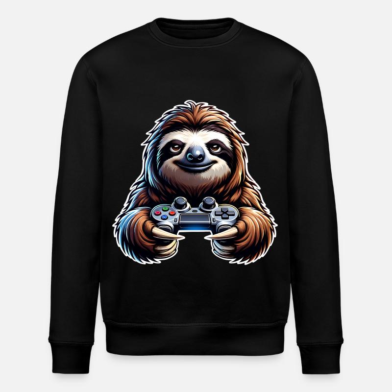 Gaming Sloth Controller - Stanley/Stella ROLLER Unisex Organic Sweatshirt - black