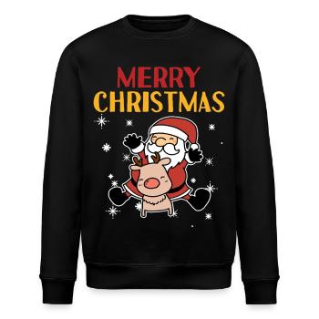 Frohe Weihnachten - Weihnachtsmann Geschenkidee - Stanley/Stella Unisex Bio-Sweatshirt ROLLER - Schwarz - Vorne - Nik (191cm)