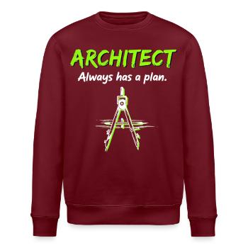 Architecture Boussole Plan de construction Architecte - Sweat bio ROLLER Stanley/Stella Unisexe - bordeaux - Devant - Nik (191cm)