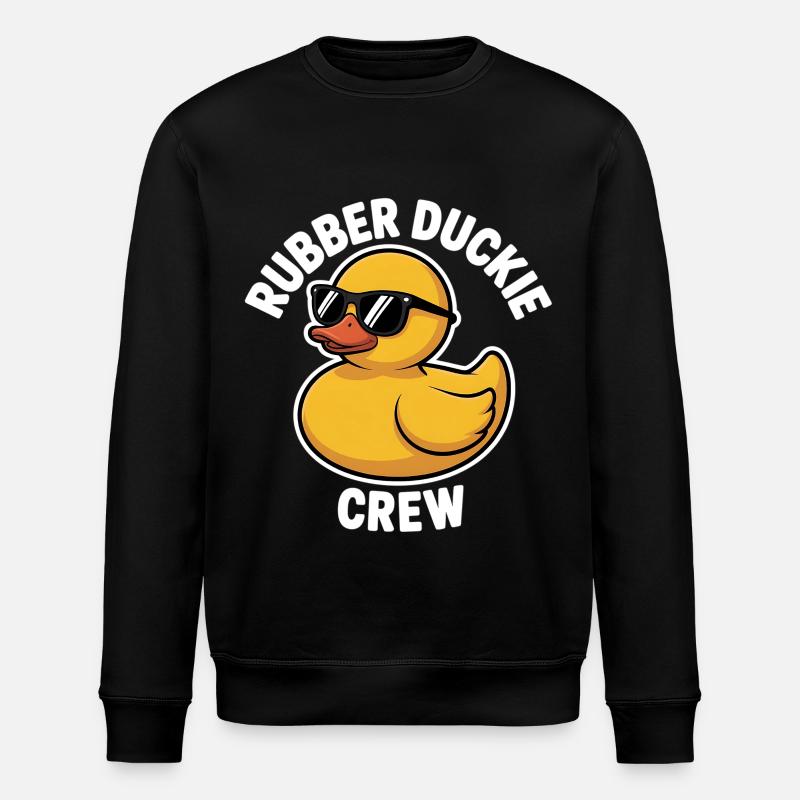 Rubber Duck Crew Sunglasses - Stanley/Stella ROLLER Unisex Organic Sweatshirt - black