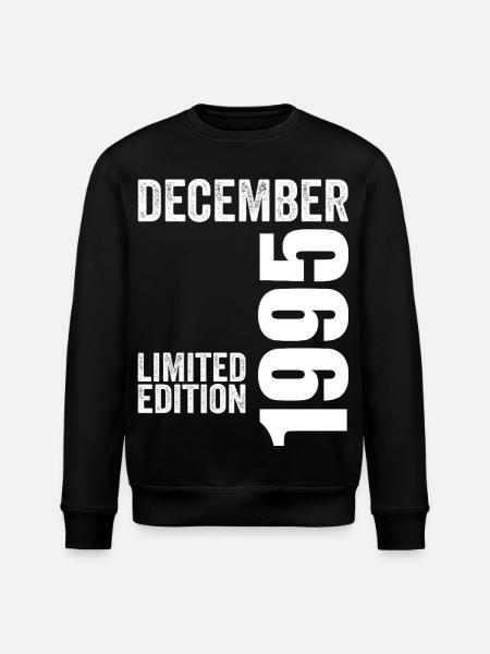 Retro Birthday Gift - December 1995 - Stanley/Stella ROLLER Unisex Organic Sweatshirt - black
