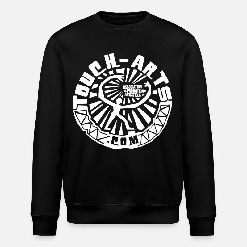 Groß-Logo-rund-transparent-weiß - Stanley/Stella Unisex Bio-Sweatshirt ROLLER - Schwarz
