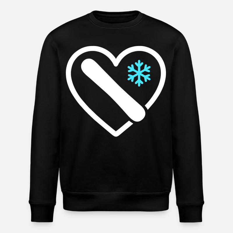 Snowboard Heart Mountain Winter Geschenk - Stanley/Stella Unisex Bio-Sweatshirt ROLLER - Schwarz