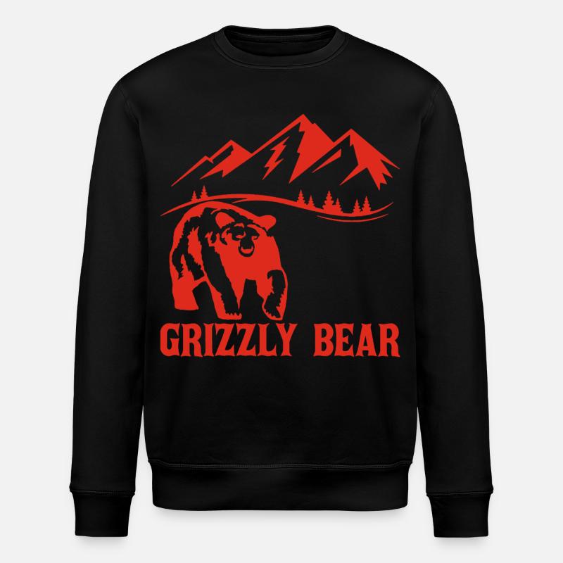 Wandern mit einem Bären (rot) - Stanley/Stella Unisex Bio-Sweatshirt ROLLER - Schwarz
