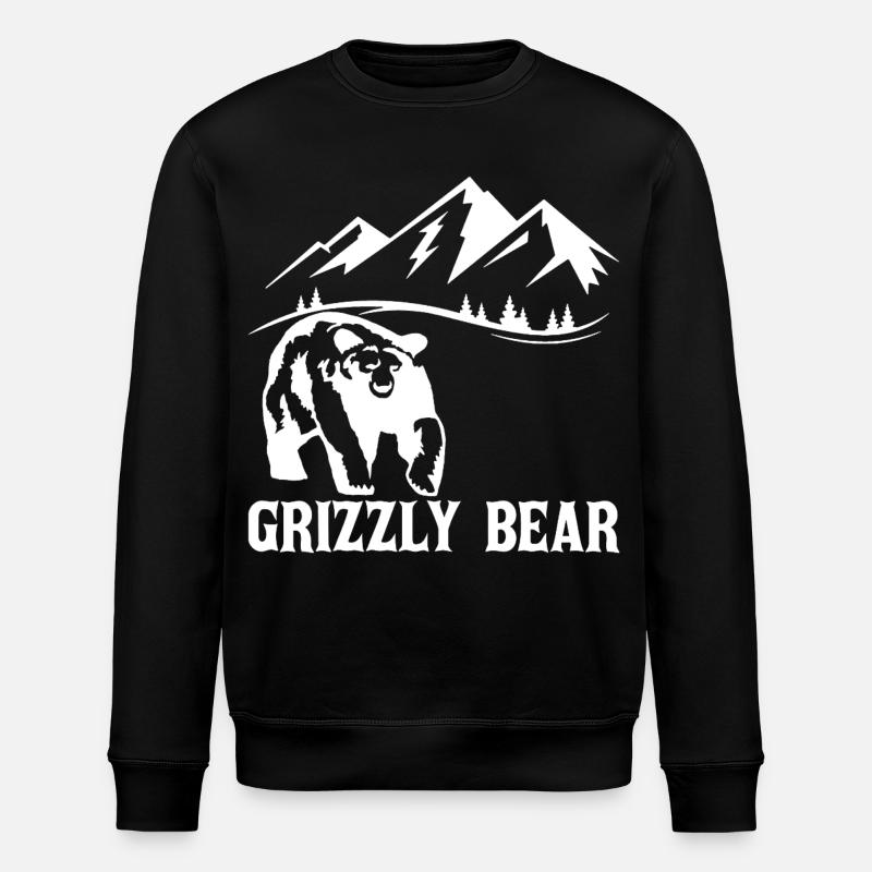 Randonnée avec un ours (blanc) - Sweat bio ROLLER Stanley/Stella Unisexe - noir