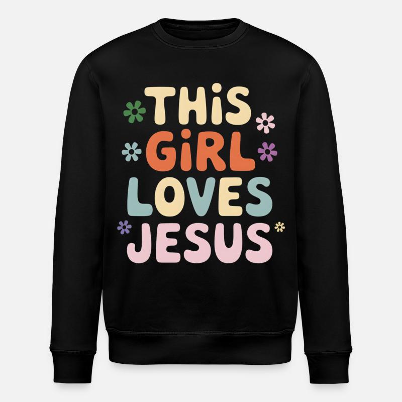 Cette fille aime Jésus - Sweat bio ROLLER Stanley/Stella Unisexe - noir