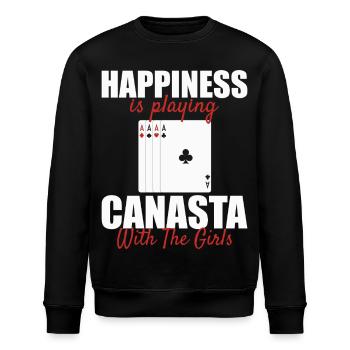 Canasta Luck : Jouer aux cartes avec les filles - Sweat bio ROLLER Stanley/Stella Unisexe - noir - Devant - Nik (191cm)